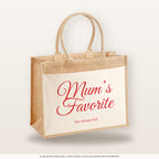 Mum’s Favorite – Jutetasche mit Spruch, große Jutetasche, Produktansicht