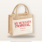 My Mum Says I'm Special, So Fuck You – Jutetasche mit Spruch, kleine Jutetasche 26 × 22 cm