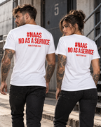 #NAAS NO AS A SERVICE – Unisex Statement T-Shirt Weiß mit rotem Backprint | IT Sprüche Shirt