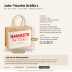 Namaste B*tches – Jutetasche mit Spruch, Maße, Material und Pflege
