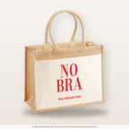 No Bra – Jutetasche mit Spruch, große Jutetasche, Produktansicht