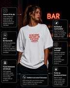 NO ONE KNOWS HOW FUNNY I AM IN MY NATIVE LANGUAGE | Oversize Shirt Unisex mit Frontprint, Statement Shirt aus Bio-Baumwolle