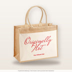 Originally Hot – Jutetasche mit Spruch, große Jutetasche, Produktansicht