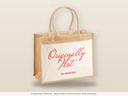 Originally Hot – Jutetasche mit Spruch, große Jutetasche, Detailansicht