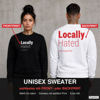 Locally hated – Pullover wahlweise mit Front- oder Backprint, Paar vor Betonwand