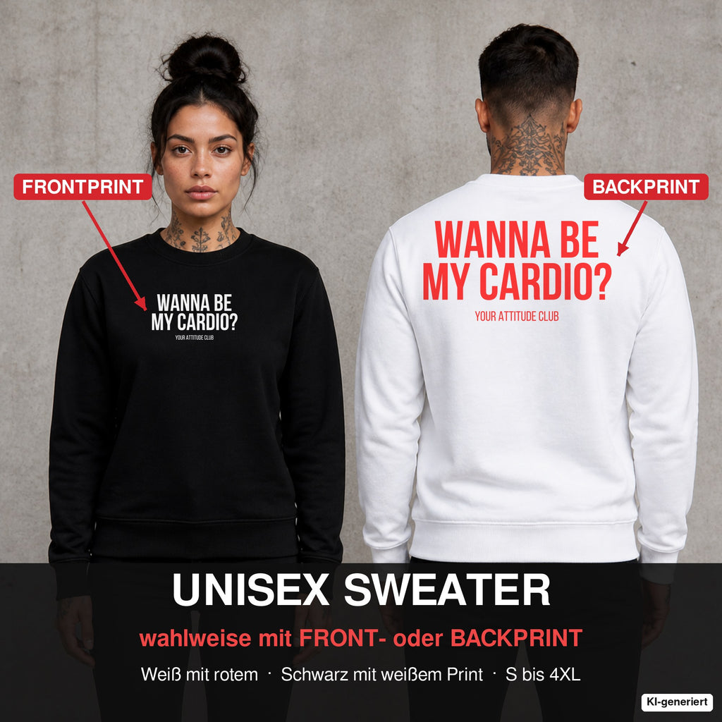 Wanna be my cardio (respectfully) – Pullover wahlweise mit Front- oder Backprint, Paar vor Betonwand