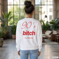 90’s bitch – weißer Pullover mit rotem Backprint, Damen im Loft