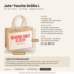 Reading smut is sexy – Jutetasche mit Spruch, Maße, Material und Pflege
