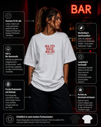REAL EYES REALIZE REAL LIES | Oversize Shirt Unisex mit Frontprint, Statement Shirt aus Bio-Baumwolle
