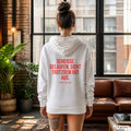 Scheiße gelaufen. Sieht trotzdem gut aus – weißer Hoodie mit rotem Backprint, Damen im Loft