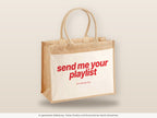 Send Me Your Playlist – Jutetasche mit Spruch, große Jutetasche, Detailansicht