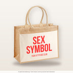 Sex symbol – Jutetasche mit Spruch, große Jutetasche, Produktansicht