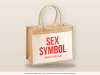 Sex symbol – Jutetasche mit Spruch, große Jutetasche, Detailansicht