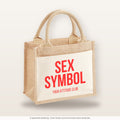 Sex symbol – Jutetasche mit Spruch, kleine Jutetasche 26 × 22 cm