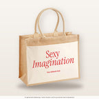 Sexy Imagination – Jutetasche mit Spruch, große Jutetasche, Produktansicht