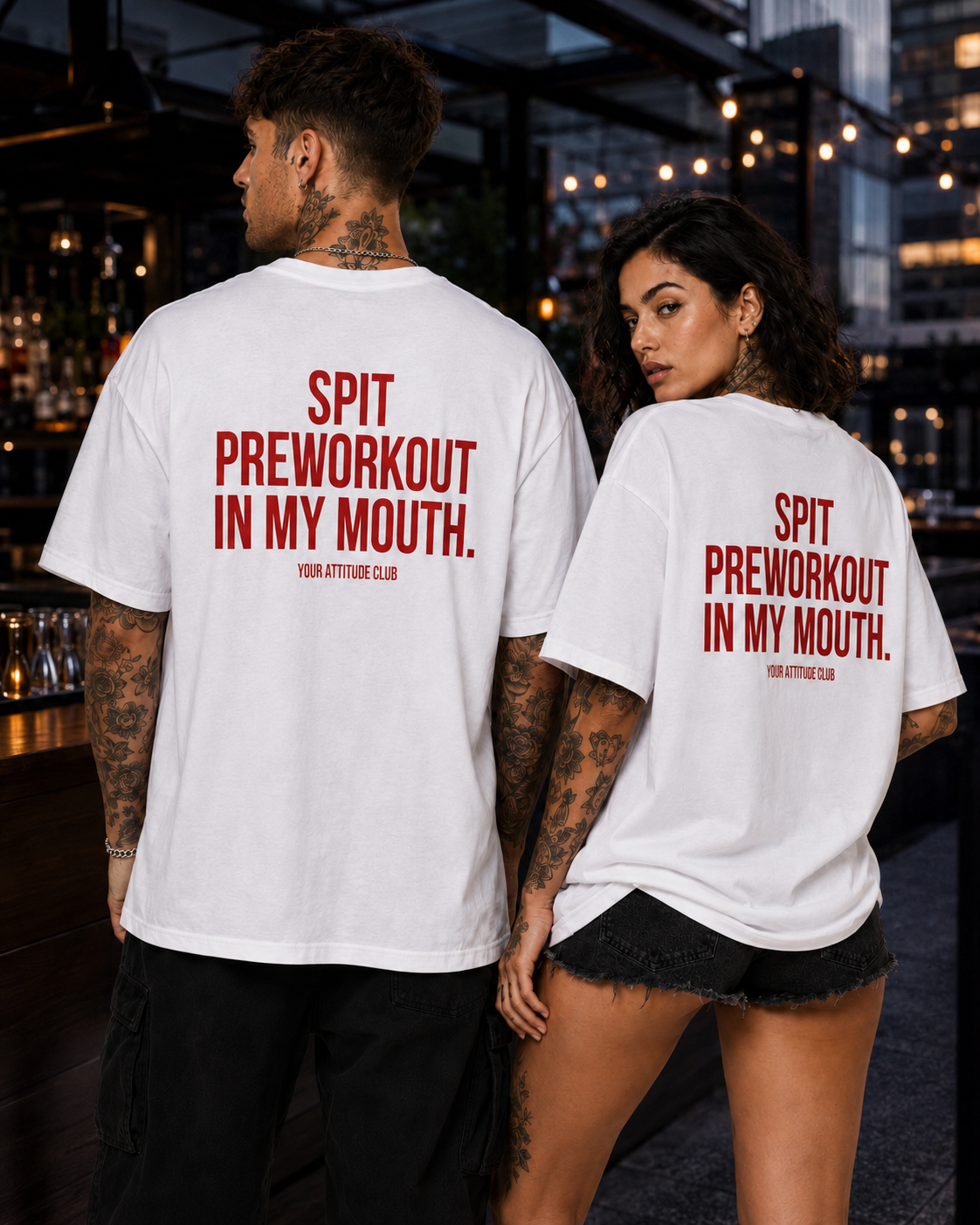 SPIT PREWORKOUT IN MY MOUTH – Schwarzes Oversize Unisex Shirt, Gym Shirt, Fitness Shirt, lustiger Spruch, Workout Shirt, Gym Geschenk, Statement Backprint