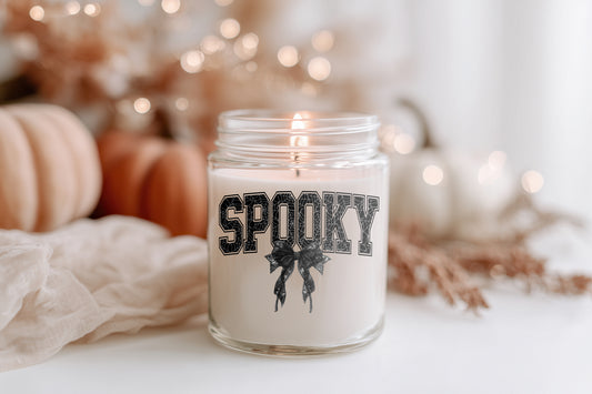 Spooky Kerze Halloween Duftkerze im Glas, vegane Sojawachs Herbstkerze, spooky Home Decor Geschenkidee Frauen, Cozy Season Candle