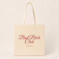 Bad Bitch Club – Stoffbeutel mit Spruch natur mit rotem Aufdruck, Produktansicht