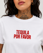 TEQUILA POR FAVOR – besticktes Damen Shirt, lustiges Statement T-Shirt, Geschenk für Freundin, Partyshirt, Bio-Baumwolle, Weiß oder Schwarz