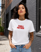 TEQUILA POR FAVOR – besticktes Damen Shirt, lustiges Statement T-Shirt, Geschenk für Freundin, Partyshirt, Bio-Baumwolle, Weiß oder Schwarz