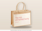 The Hot Unmarried Aunty – Jutetasche mit Spruch, große Jutetasche, Detailansicht
