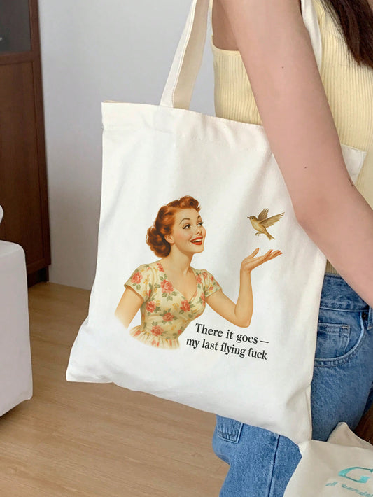 There it goes – my last flying fuck Baumwollbeutel bedruckt, Stofftasche 38x42 cm, 11 Farben, langlebig, nachhaltig, witziges Motiv, DTF Bügelbild