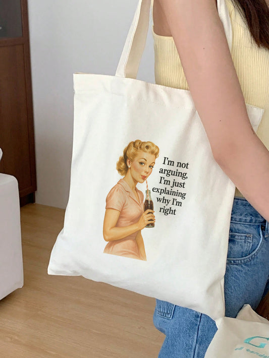 im not arguing im just explaining why im right Baumwollbeutel Stofftasche 38x42 cm 11 Farben nachhaltig witzig Retro Vintage Shopper lustig Geschenkidee