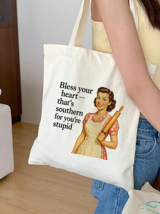 bless your heart thats southern for youre stupid Baumwollbeutel Stofftasche 38x42 cm 11 Farben nachhaltig lustige Tragetasche Shopper Geschenkidee Retro Vintage Humor