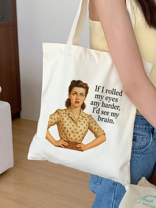 if i rolled my eyes Baumwollbeutel Stofftasche 38x42 cm lustig retro vintage spruch nachhaltig shopper witzig bedruckt Geschenkidee Damen Herren 11 Farben