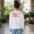 Mein Weihnachtswunsch liegt nicht unterm Baum. Sondern im Bett – weißer Weihnachtspullover mit rotem Backprint, Damen im Loft