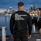 Mein Weihnachtswunsch liegt nicht unterm Baum. Sondern im Bett – schwarzer Weihnachtspullover mit weißem Backprint, Herren am Hafen