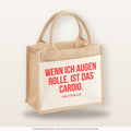 Wenn ich Augen rolle, ist das Cardio. – Jutetasche mit Spruch, kleine Jutetasche 26 × 22 cm