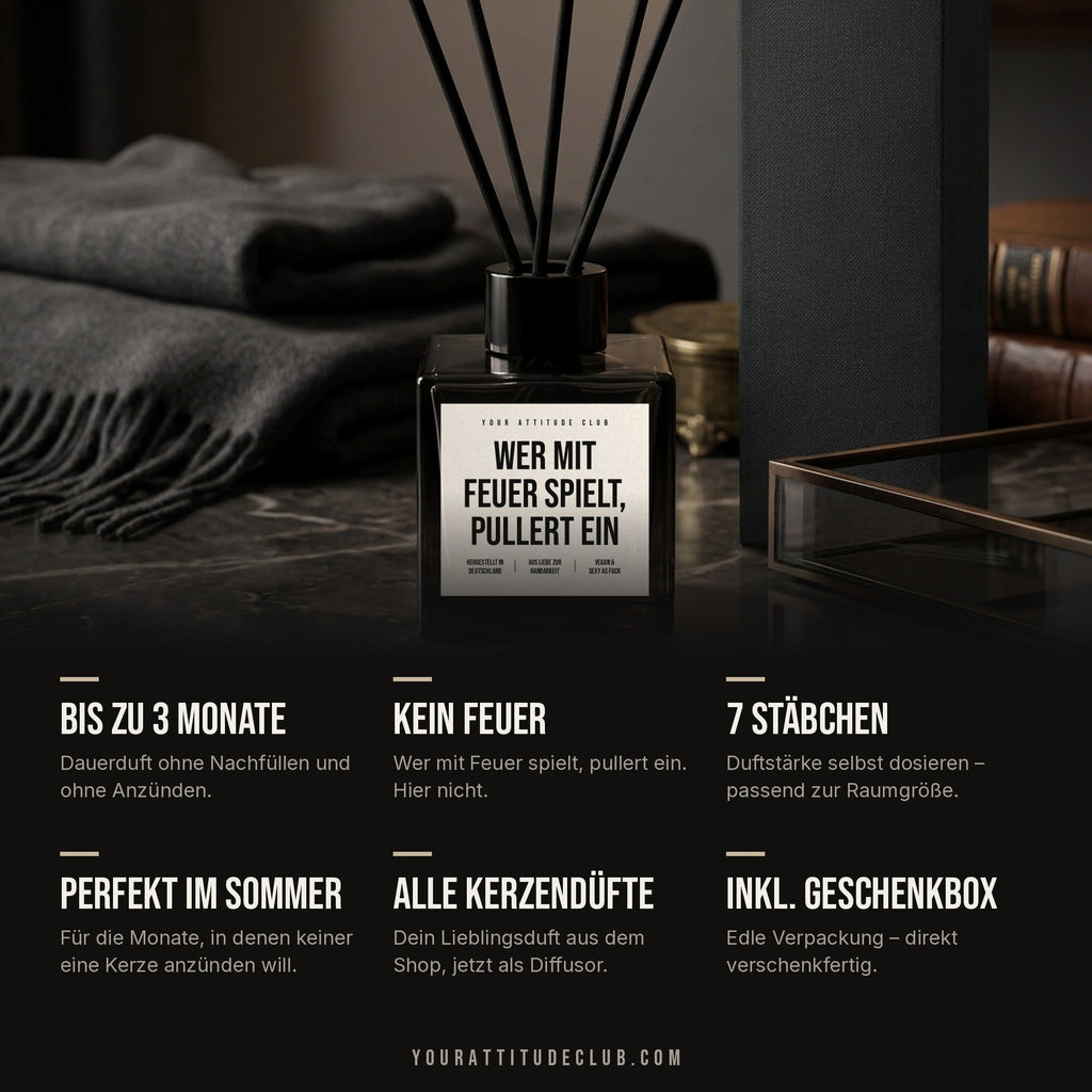 Diffusor Vorteile: kein Feuer, bis zu 3 Monate Duft, Geschenkbox inklusive