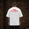 #NAAS NO AS A SERVICE – weißes Oversize T-Shirt mit rotem Backprint, Herren