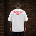 GENERVT SEIT 1991. – weißes Oversize T-Shirt mit rotem Backprint, Herren