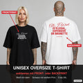 ALL I WANT IS ILLEGAL, EXPENSIVE OR BRUNETTE – Oversize T-Shirt wahlweise mit Frontprint (Frau, Schwarz) oder Backprint (Mann, Weiß)
