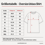 Größentabelle Oversize T-Shirt Unisex XXS bis 3XL