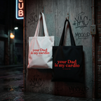 Your Dad is my cardio Shirt mit Backprint – Oversize Unisex T-Shirt aus 100% Baumwolle, freches Statement Streetwear