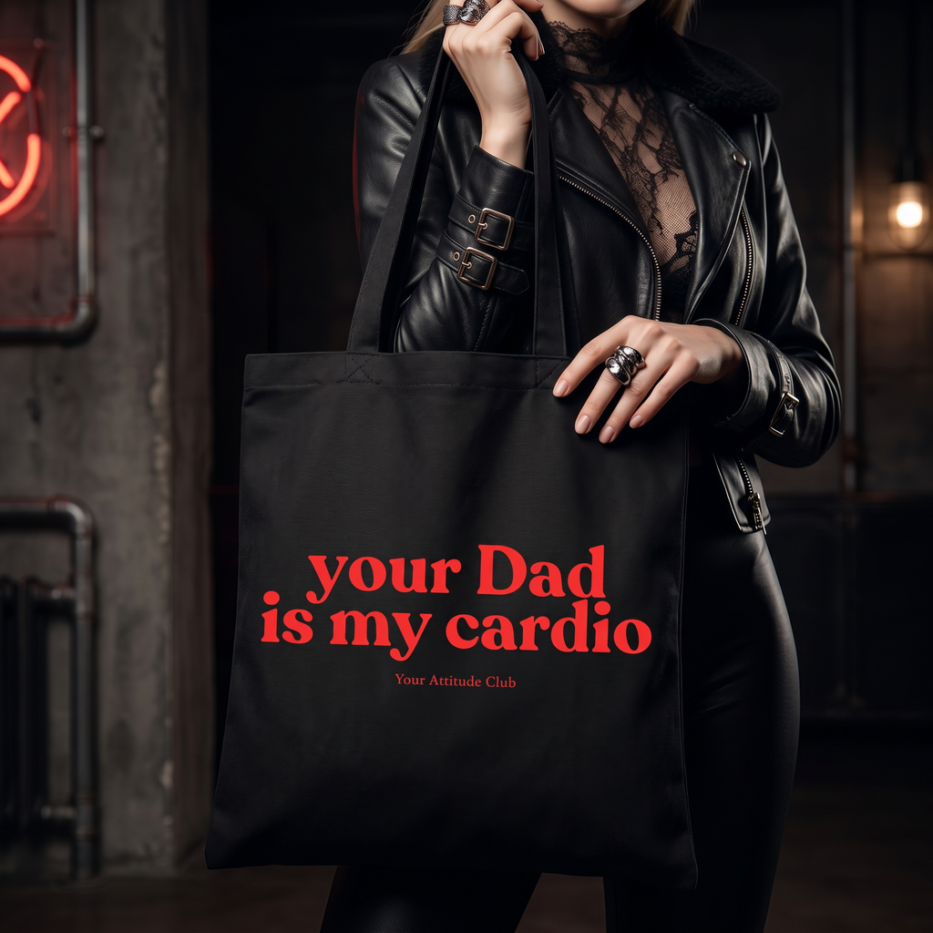 Your Dad is my cardio Shirt mit Backprint – Oversize Unisex T-Shirt aus 100% Baumwolle, freches Statement Streetwear